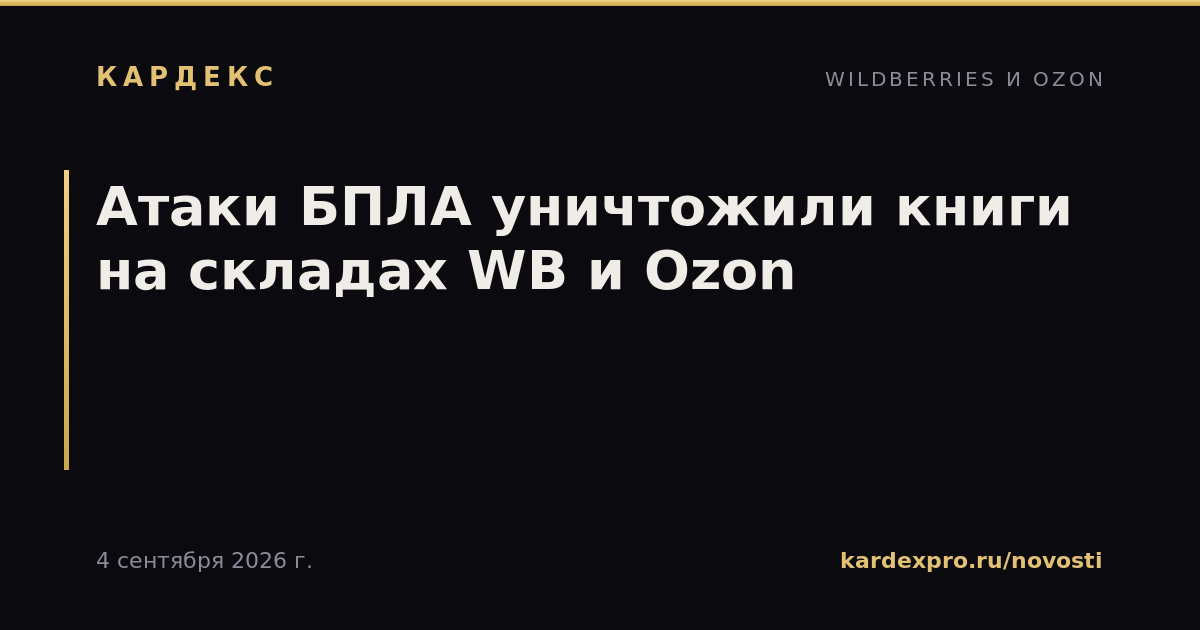 Атаки БПЛА уничтожили книги на складах WB и Ozon
