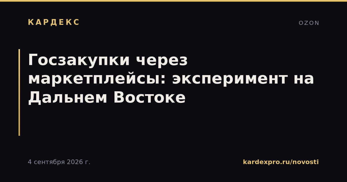 Госзакупки через маркетплейсы: эксперимент на Дальнем Востоке