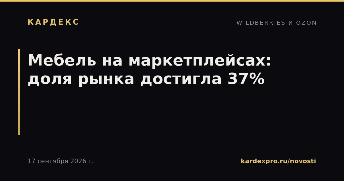 Мебель на маркетплейсах: доля рынка достигла 37%