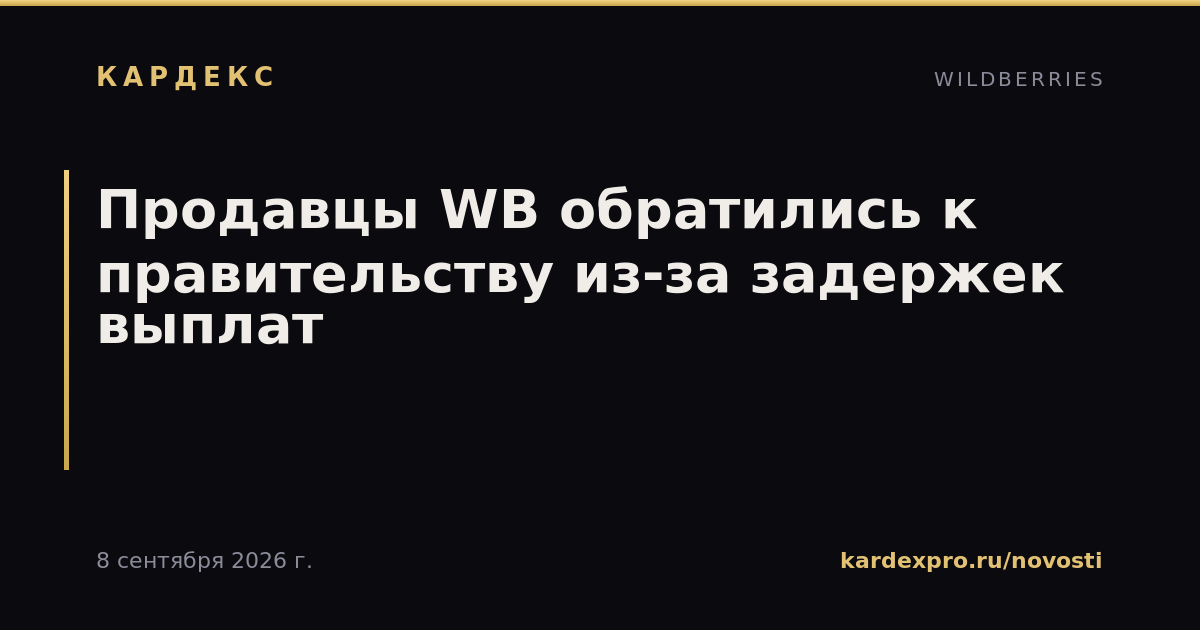 Продавцы WB обратились к правительству из-за задержек выплат